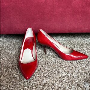 Michael Kors Red Leather Pointed Toe Heels